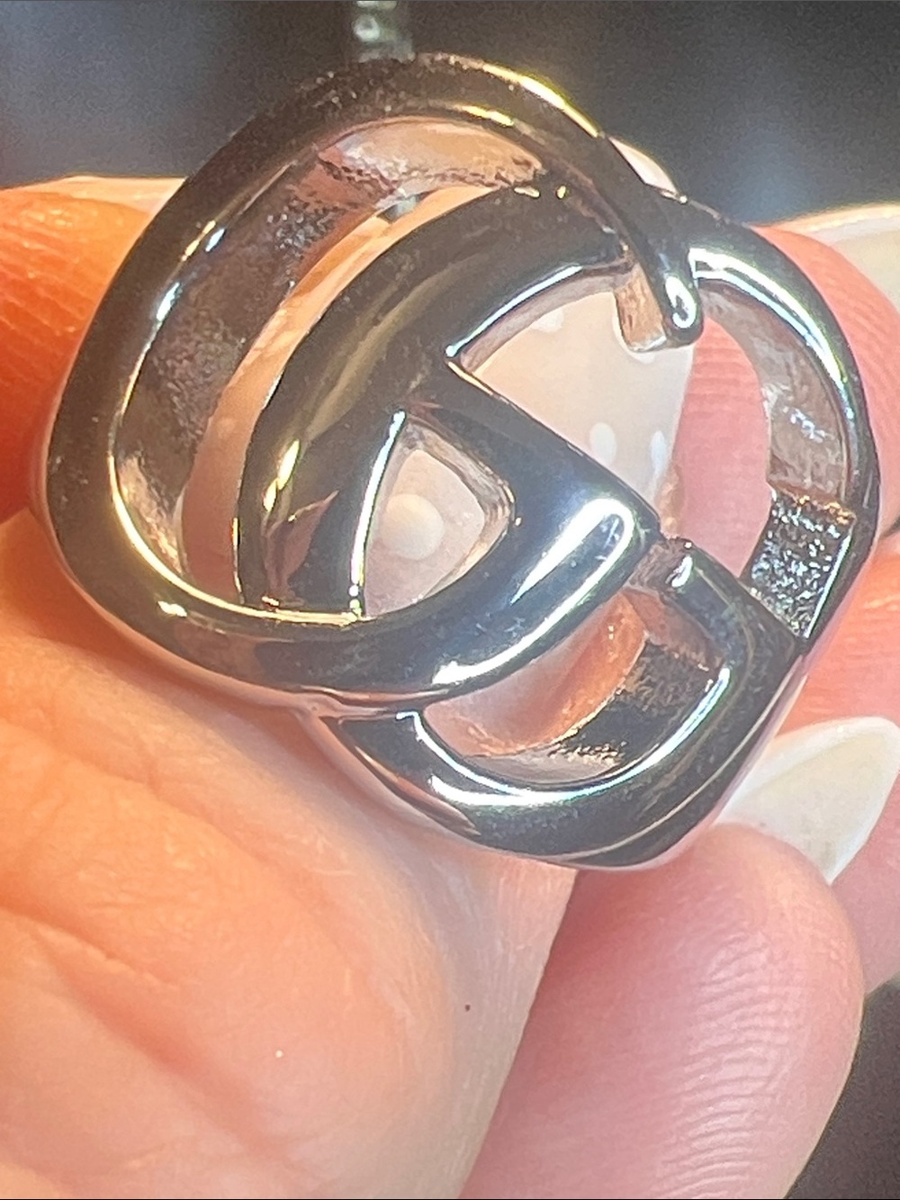 Polished Silver-Tone Women's Interlocking Knot Ring - Picture 9 of 10
